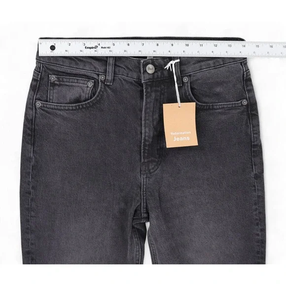 Reformation Peyton High Rise Bootcut Jeans Women 28 Black Straight Leg Denim NWT - Picture 9 of 15